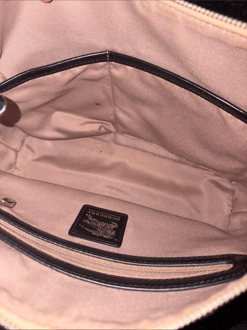Vintage Burberry Nova Check Shoulder Bag with Black Trim - Authentic - Picture 8 of 8